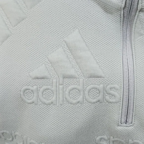Womens Adidas Logo Jacquard Half Zip Sweatshirt - Picture 7 of 11